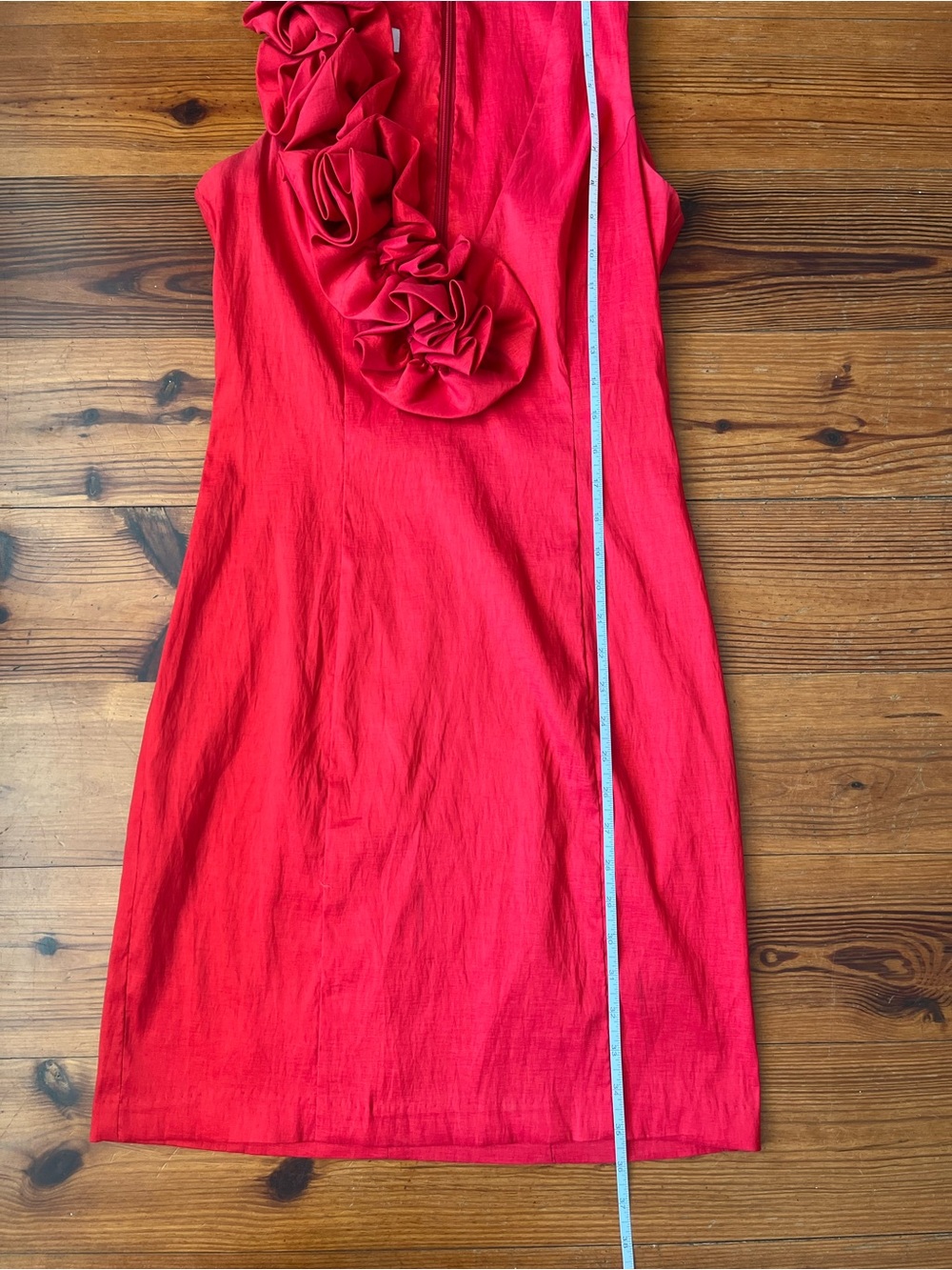 Cache Rosetta Cocktail HOCO Semiformal Red Ruffle Holiday Dress - Picture 7 of 8